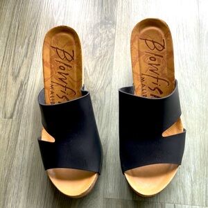 Blowfish Black and Tan Mules